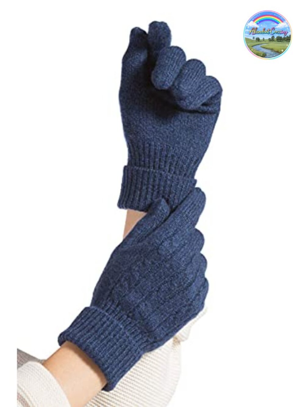 Luxury 100% Cashmere Cable Knit Gloves, Warm Cozy Winter